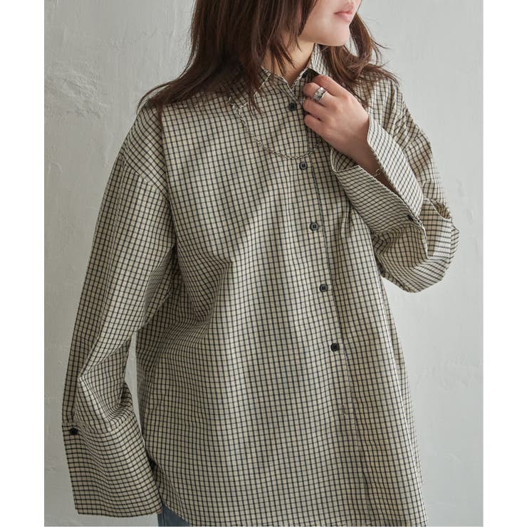 チェックオーバーサイズPKシャツ | VENCE share style【WOMEN】 | 詳細画像10 