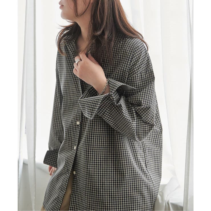 チェックオーバーサイズPKシャツ | VENCE share style【WOMEN】 | 詳細画像1 