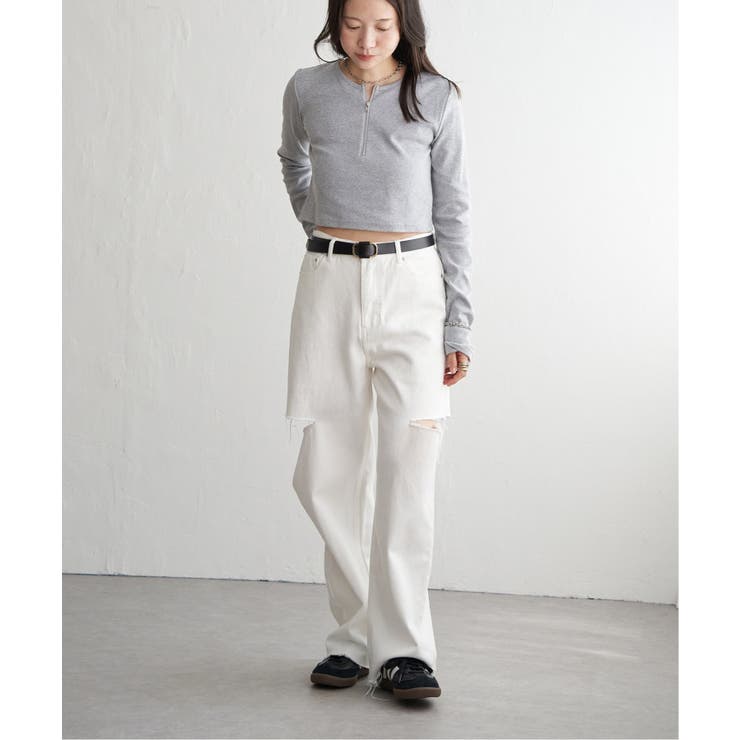 テレコハーフジップクロップドプルオーバー | VENCE share style【WOMEN】 | 詳細画像7 