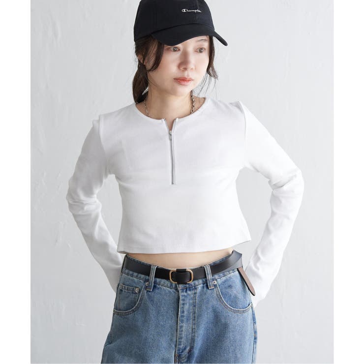 テレコハーフジップクロップドプルオーバー | VENCE share style【WOMEN】 | 詳細画像10 