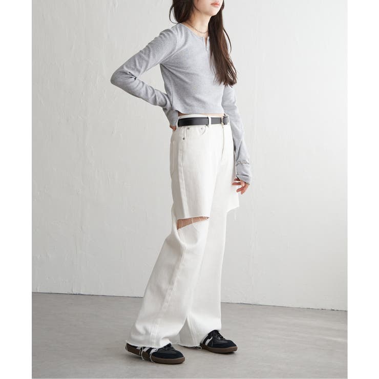 テレコハーフジップクロップドプルオーバー | VENCE share style【WOMEN】 | 詳細画像4 