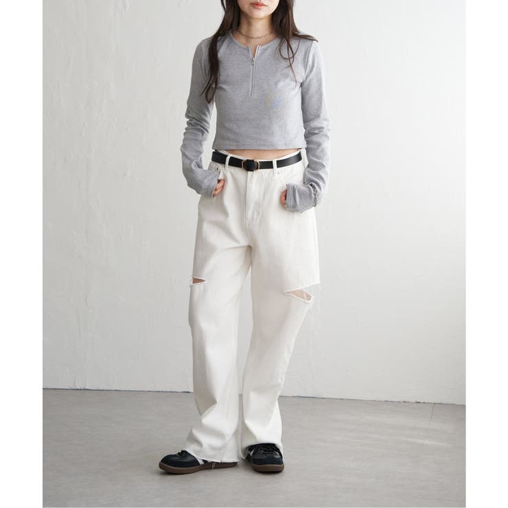 テレコハーフジップクロップドプルオーバー | VENCE share style【WOMEN】 | 詳細画像6 