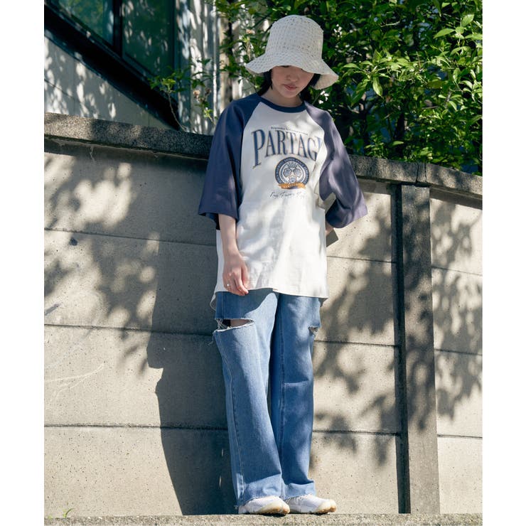 カレッジ配色ラグランT | VENCE share style【WOMEN】 | 詳細画像4 