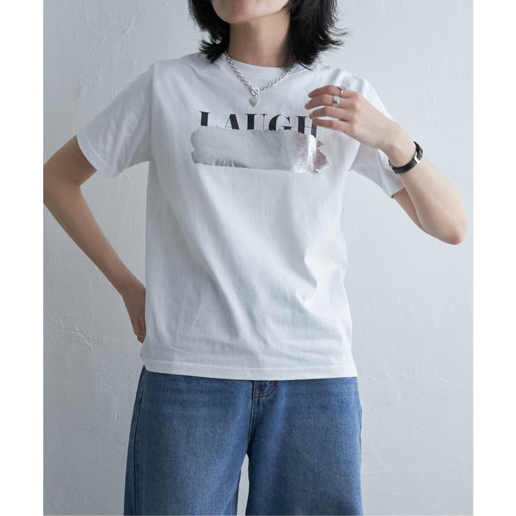 ロゴ箔プリントコンパクトTシャツ[品番：IKAW0020569]｜VENCE