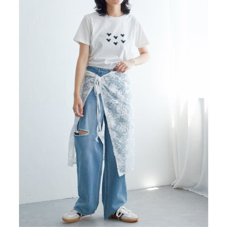 オーガンジーハートTシャツ | VENCE share style【WOMEN】 | 詳細画像16 