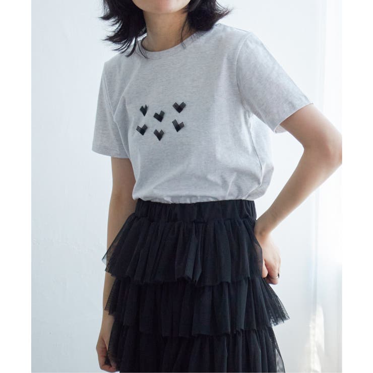 オーガンジーハートTシャツ | VENCE share style【WOMEN】 | 詳細画像3 
