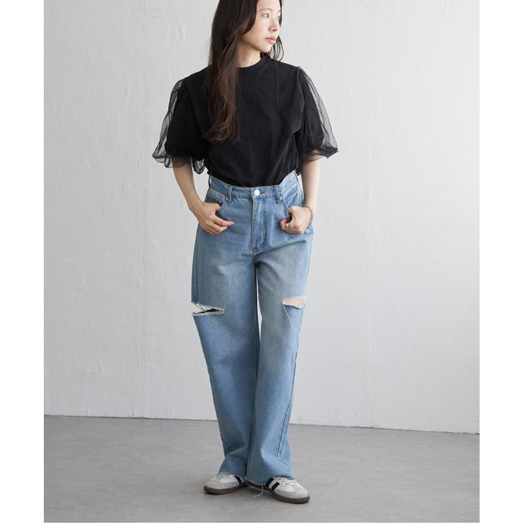 チュールスリーブTシャツ | VENCE share style【WOMEN】 | 詳細画像37 