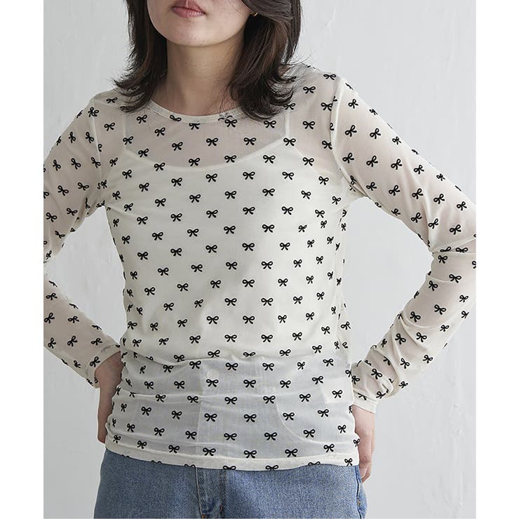 シアーリボンフロッキープルオーバー | VENCE share style【WOMEN】 | 詳細画像13 