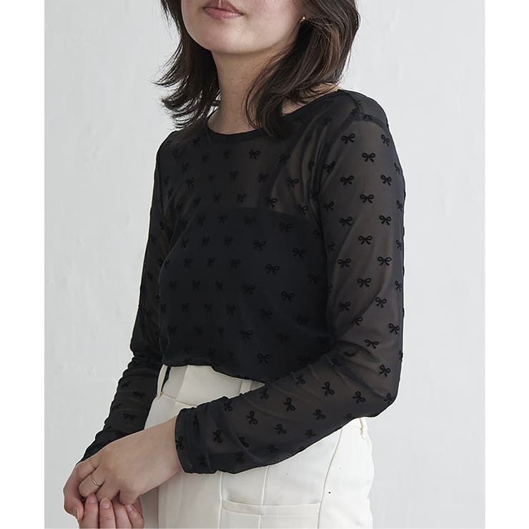 シアーリボンフロッキープルオーバー | VENCE share style【WOMEN】 | 詳細画像2 