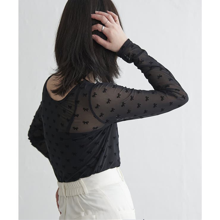 シアーリボンフロッキープルオーバー | VENCE share style【WOMEN】 | 詳細画像3 