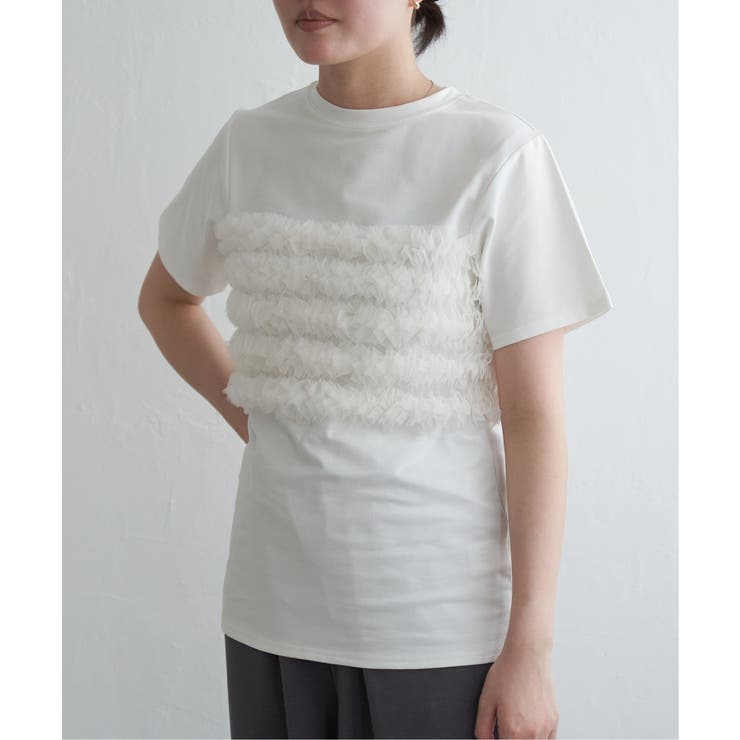 天竺チュールフリルビスチェ見えTシャツ | VENCE share style【WOMEN】 | 詳細画像8 