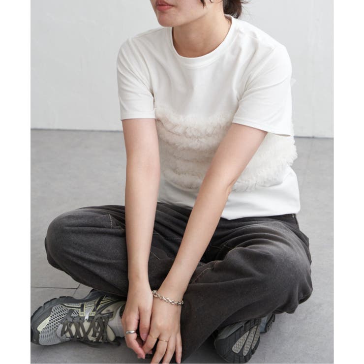 天竺チュールフリルビスチェ見えTシャツ | VENCE share style【WOMEN】 | 詳細画像10 