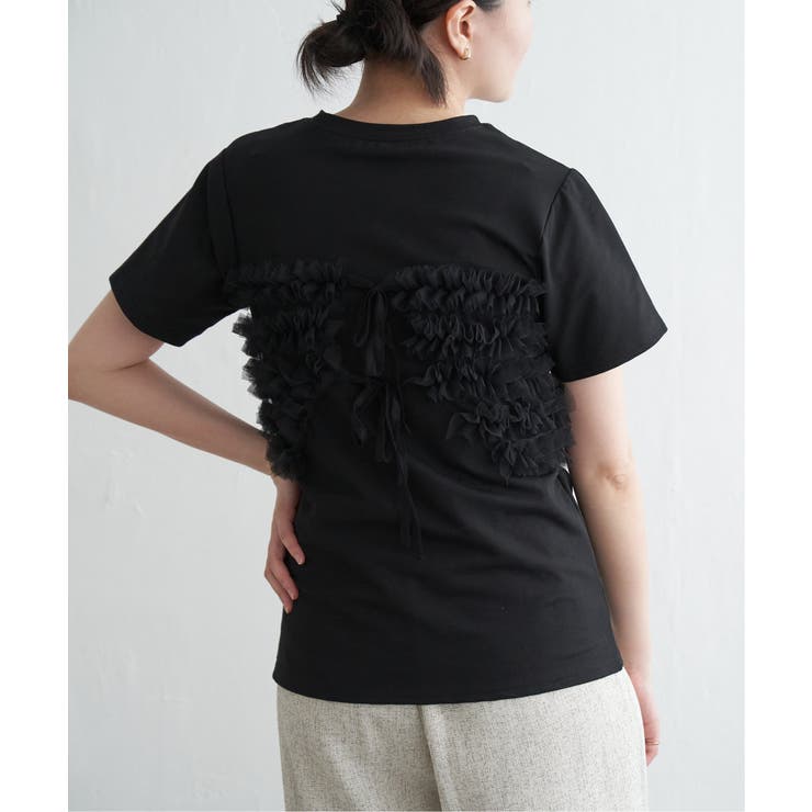 天竺チュールフリルビスチェ見えTシャツ | VENCE share style【WOMEN】 | 詳細画像14 