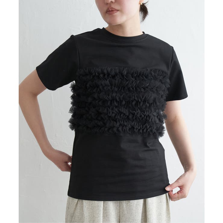 天竺チュールフリルビスチェ見えTシャツ | VENCE share style【WOMEN】 | 詳細画像15 