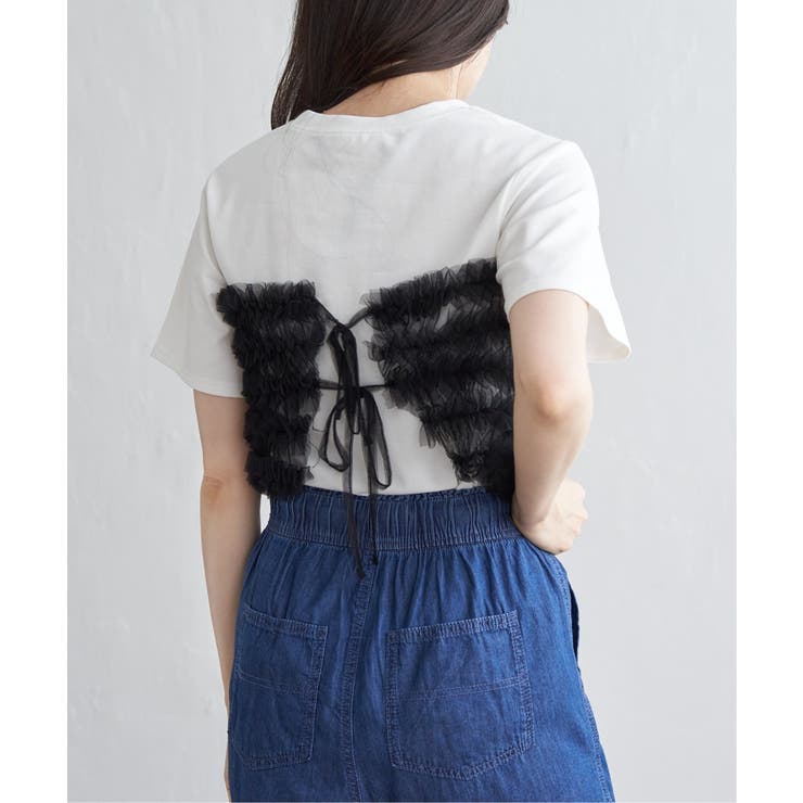 天竺チュールフリルビスチェ見えTシャツ | VENCE share style【WOMEN】 | 詳細画像18 