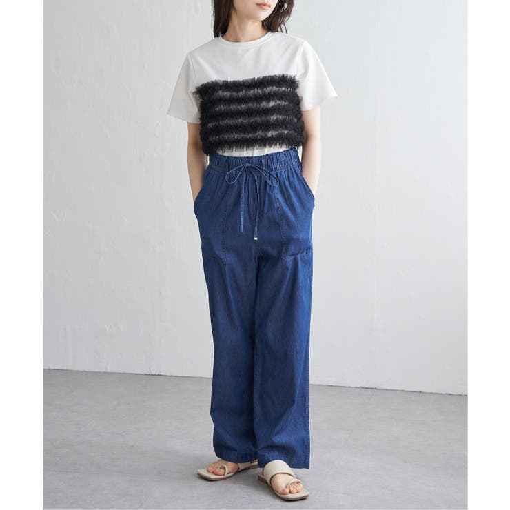 天竺チュールフリルビスチェ見えTシャツ | VENCE share style【WOMEN】 | 詳細画像19 