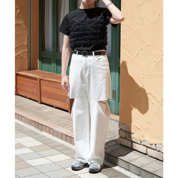 天竺チュールフリルビスチェ見えTシャツ | VENCE share style【WOMEN】 | 詳細画像6 