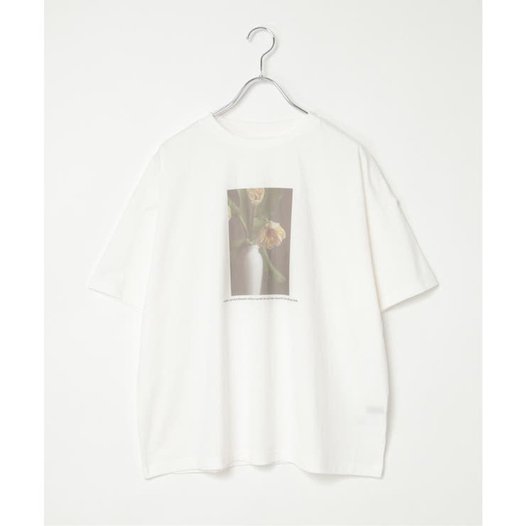 綿天竺フラワープリントTシャツ[品番：IKAW0022420]｜VENCE