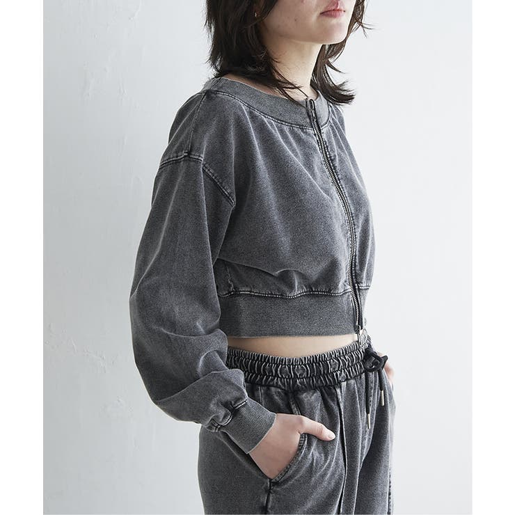【セットアップ対応】ケミカルオフショルスウェットジップ | VENCE share style【WOMEN】 | 詳細画像2 