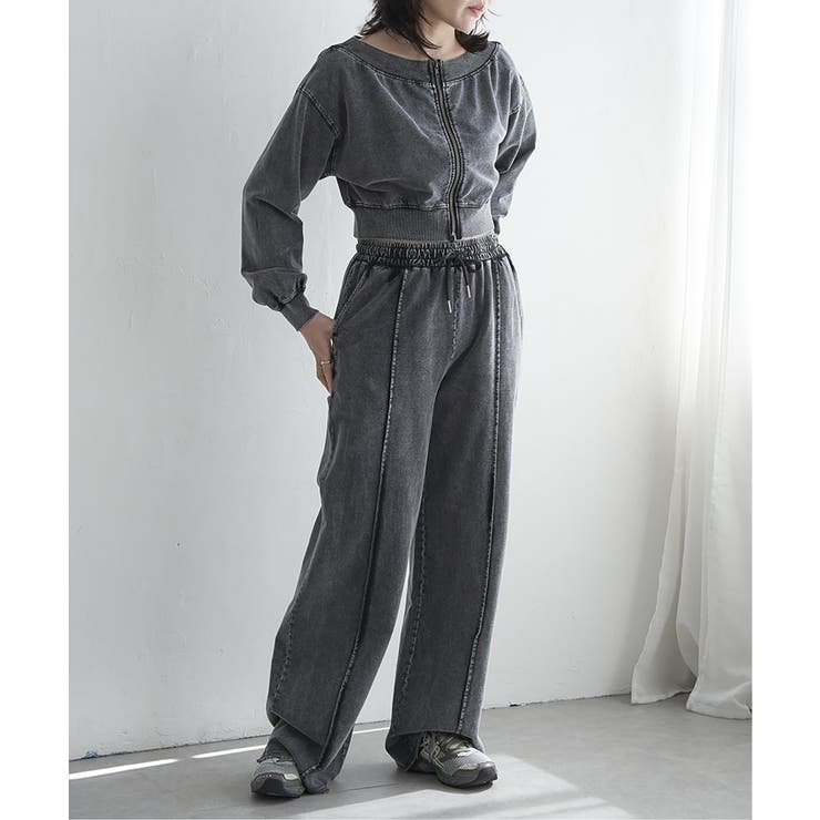 【セットアップ対応】ケミカルオフショルスウェットジップ | VENCE share style【WOMEN】 | 詳細画像3 