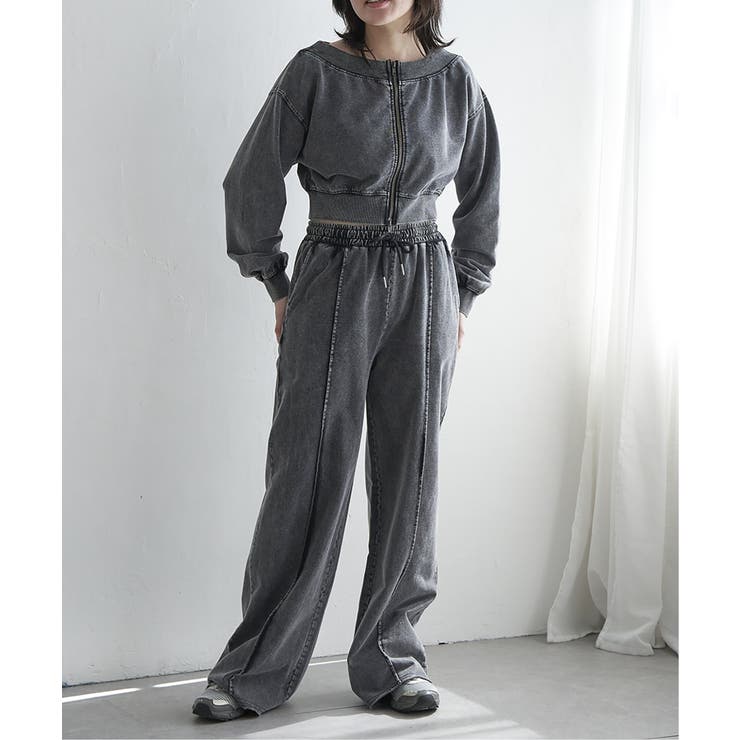 【セットアップ対応】ケミカルオフショルスウェットジップ | VENCE share style【WOMEN】 | 詳細画像4 