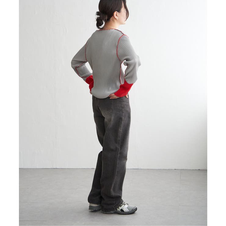 プリーツ加工配色袖トップス | VENCE share style【WOMEN】 | 詳細画像6 