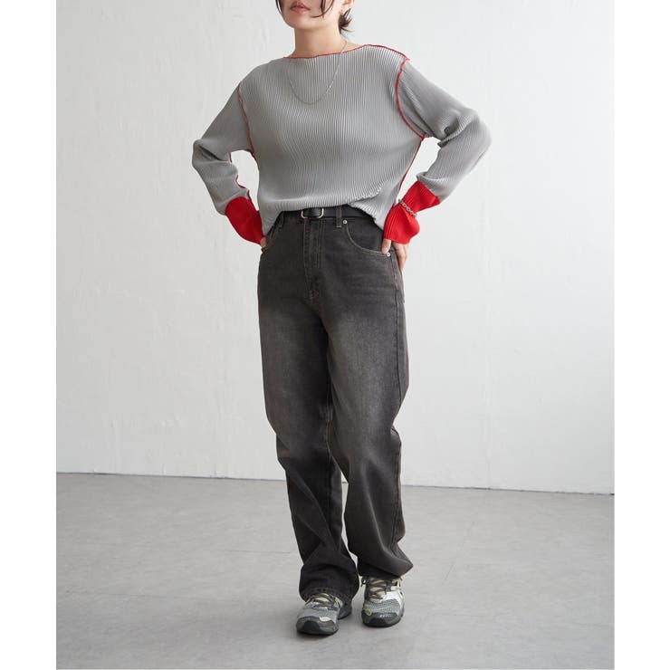 プリーツ加工配色袖トップス | VENCE share style【WOMEN】 | 詳細画像7 