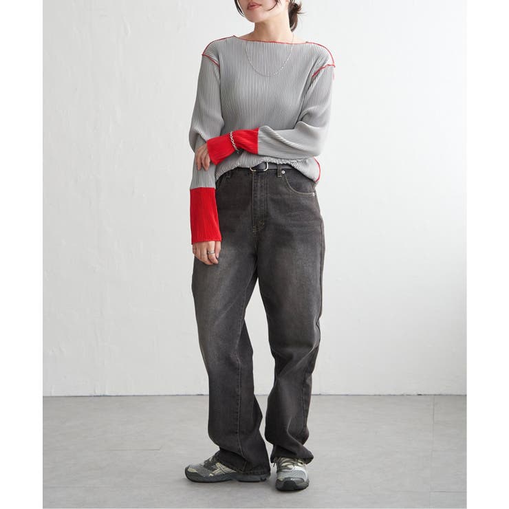 プリーツ加工配色袖トップス | VENCE share style【WOMEN】 | 詳細画像8 