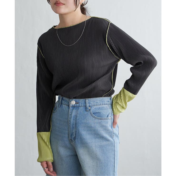 プリーツ加工配色袖トップス | VENCE share style【WOMEN】 | 詳細画像9 