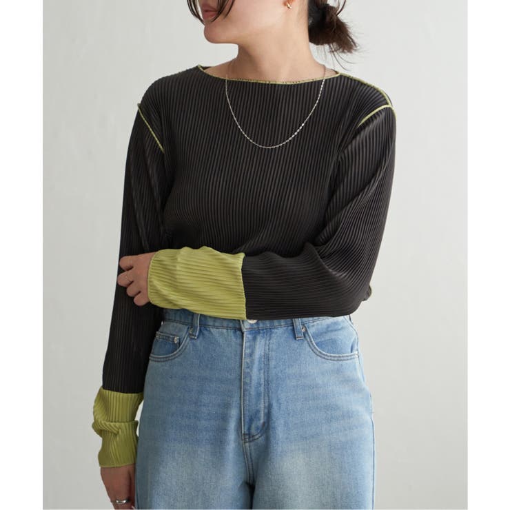 プリーツ加工配色袖トップス | VENCE share style【WOMEN】 | 詳細画像11 
