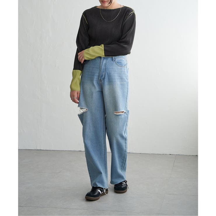 プリーツ加工配色袖トップス | VENCE share style【WOMEN】 | 詳細画像13 