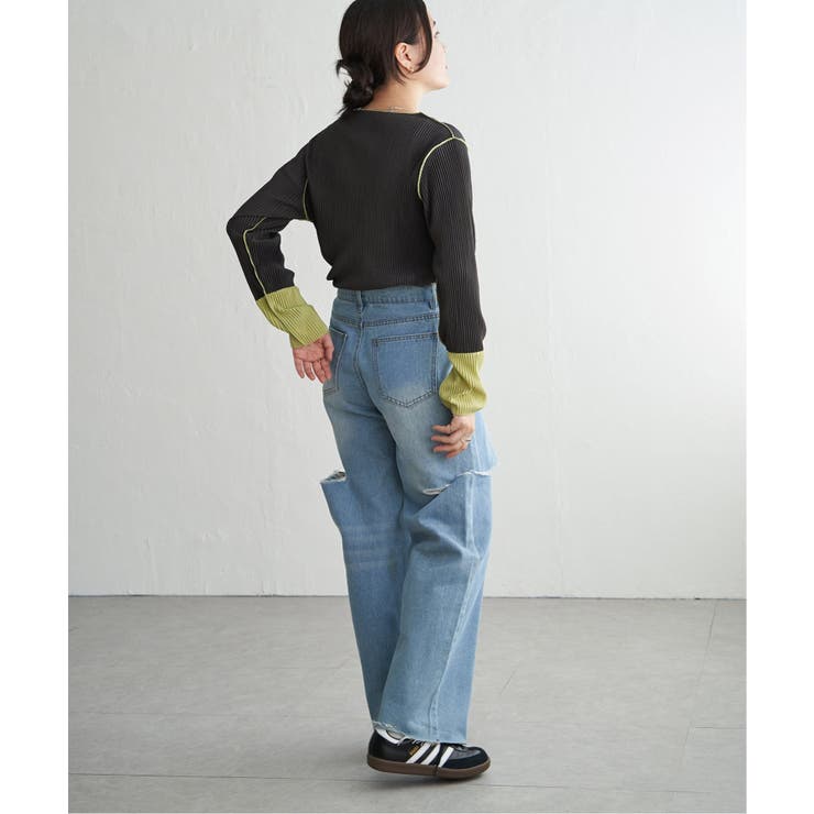 プリーツ加工配色袖トップス | VENCE share style【WOMEN】 | 詳細画像14 