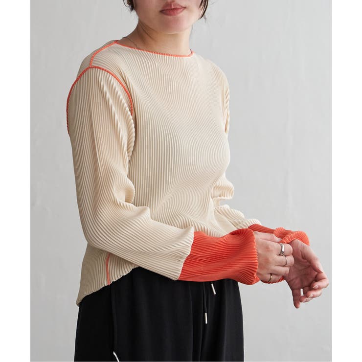 プリーツ加工配色袖トップス | VENCE share style【WOMEN】 | 詳細画像15 
