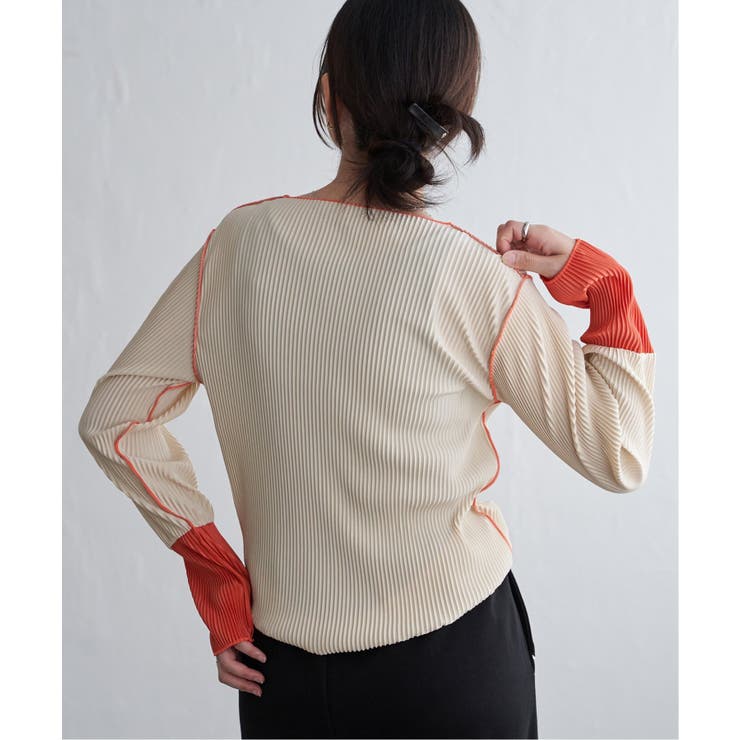 プリーツ加工配色袖トップス | VENCE share style【WOMEN】 | 詳細画像18 