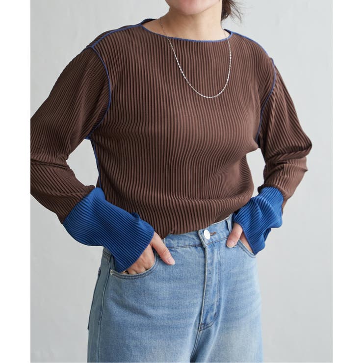 プリーツ加工配色袖トップス | VENCE share style【WOMEN】 | 詳細画像22 