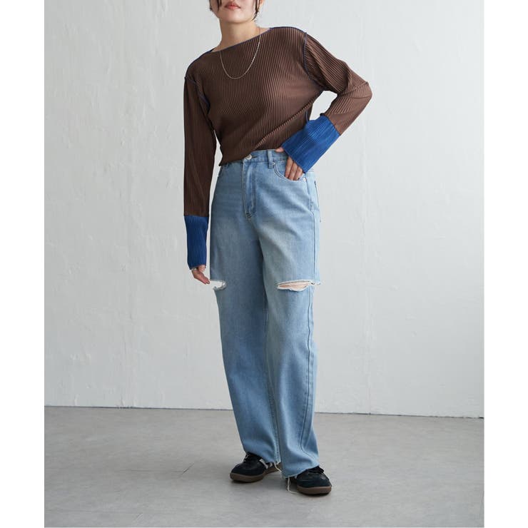 プリーツ加工配色袖トップス | VENCE share style【WOMEN】 | 詳細画像23 