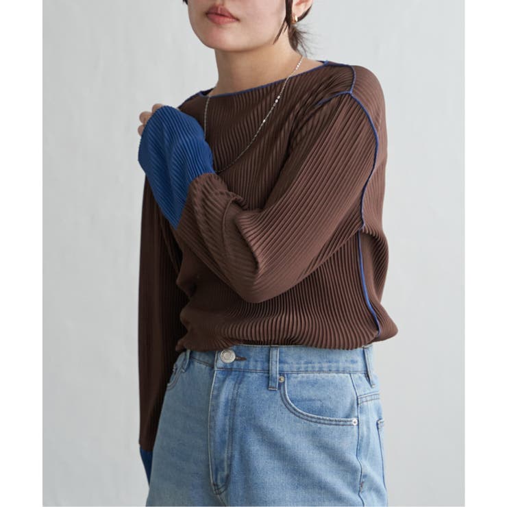プリーツ加工配色袖トップス | VENCE share style【WOMEN】 | 詳細画像24 