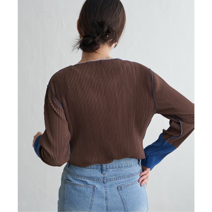 プリーツ加工配色袖トップス | VENCE share style【WOMEN】 | 詳細画像27 