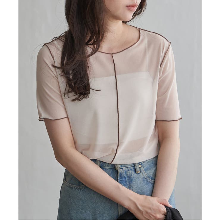 シアーメロウ配色トップス | VENCE share style【WOMEN】 | 詳細画像3 