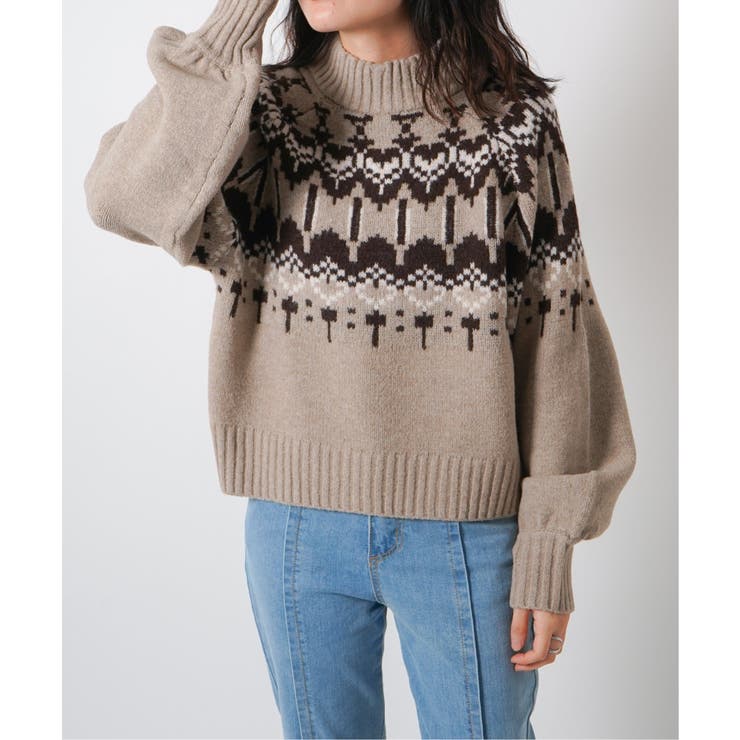 ノルディック柄ニットプルオーバー[品番：IKAW0014656]｜VENCE share