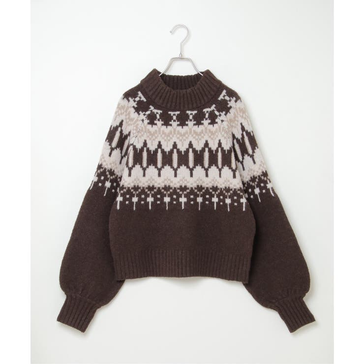 ノルディック柄ニットプルオーバー[品番：IKAW0014656]｜VENCE share