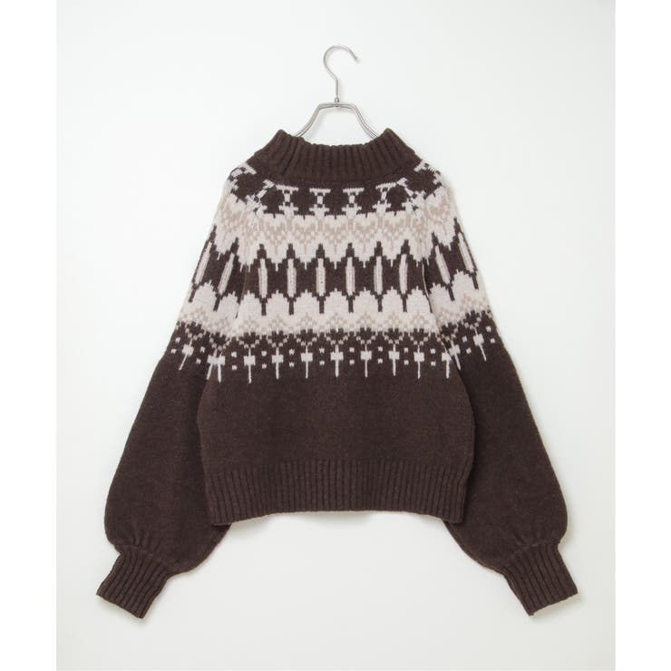 ノルディック柄ニットプルオーバー[品番：IKAW0014656]｜VENCE share