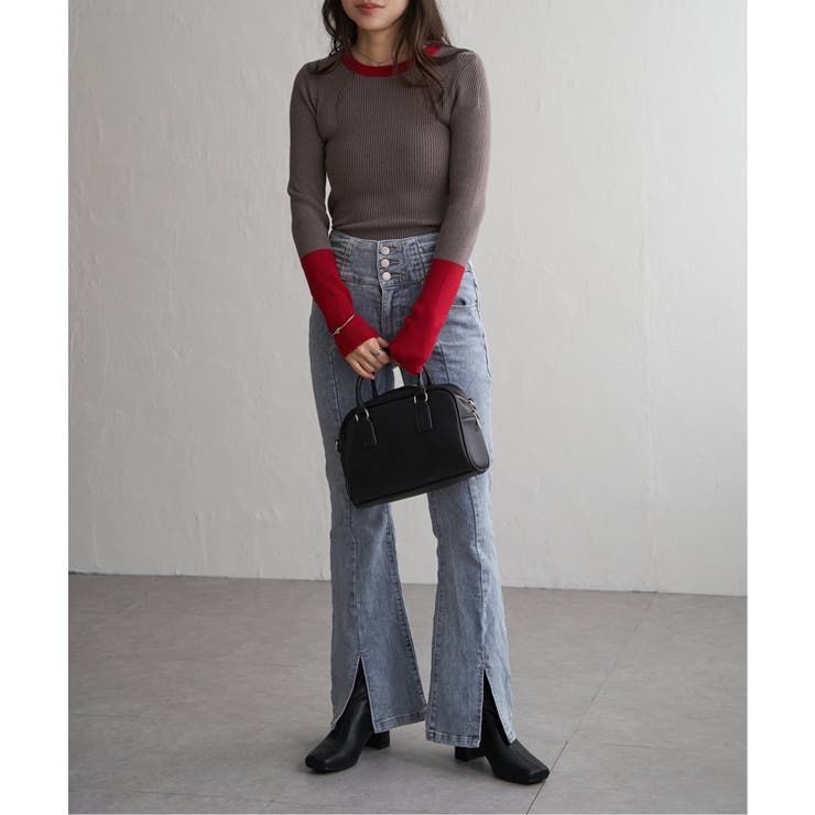 クールクール12Gリブ配色プルオーバー | VENCE share style【WOMEN】 | 詳細画像8 