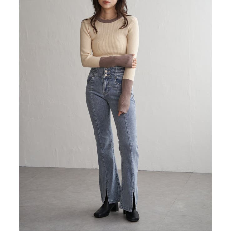 クールクール12Gリブ配色プルオーバー | VENCE share style【WOMEN】 | 詳細画像17 