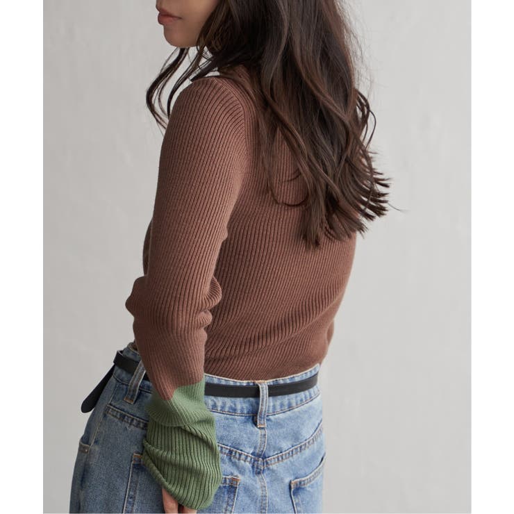 クールクール12Gリブ配色プルオーバー | VENCE share style【WOMEN】 | 詳細画像25 