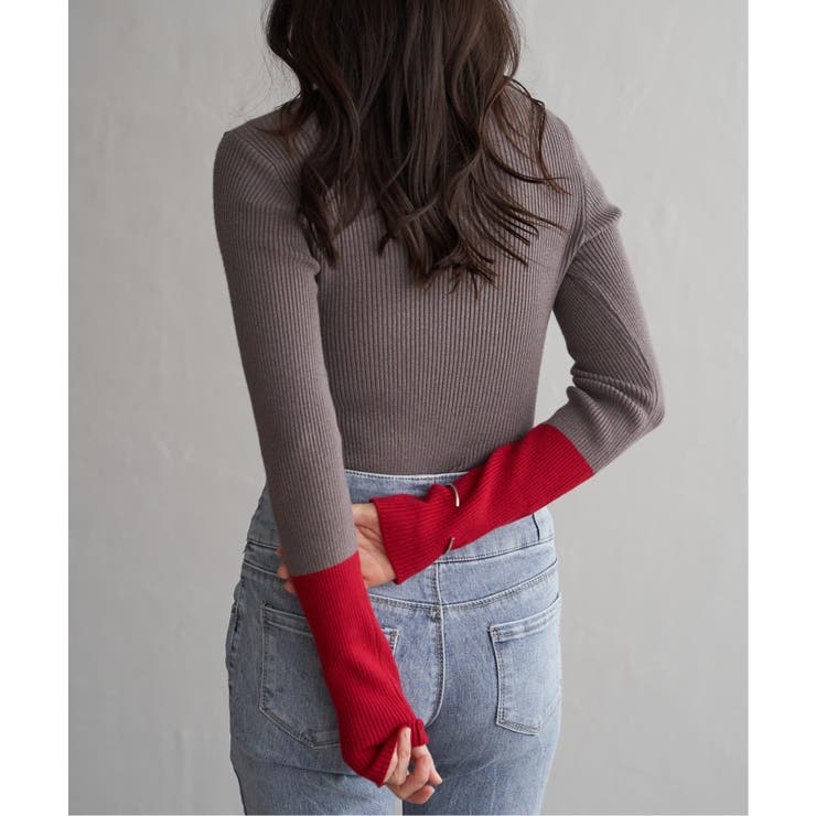 クールクール12Gリブ配色プルオーバー | VENCE share style【WOMEN】 | 詳細画像5 