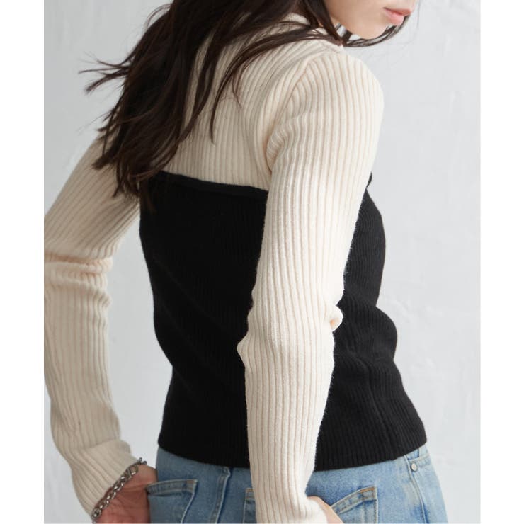 ウールライクビスチェ見え配色プルオーバー | VENCE share style【WOMEN】 | 詳細画像11 