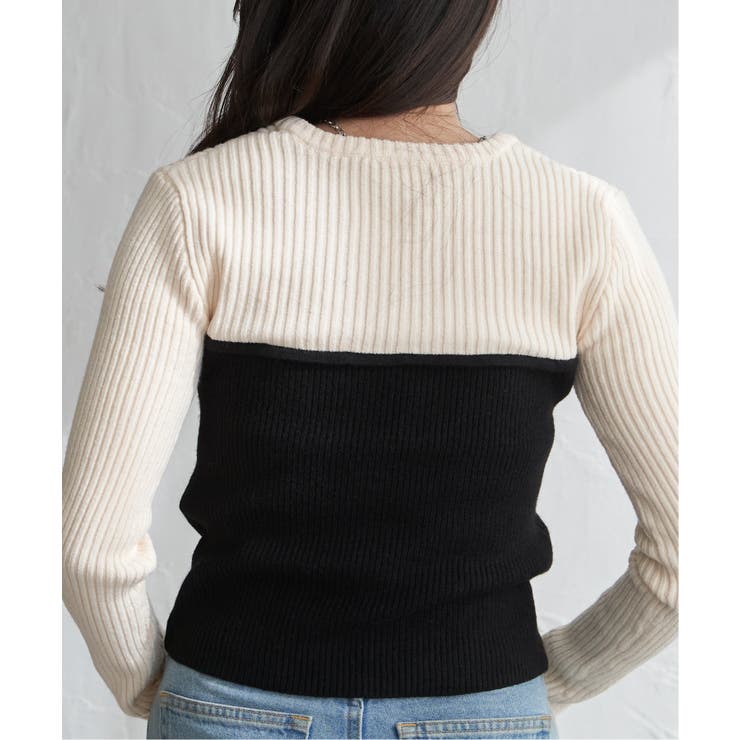 ウールライクビスチェ見え配色プルオーバー | VENCE share style【WOMEN】 | 詳細画像12 