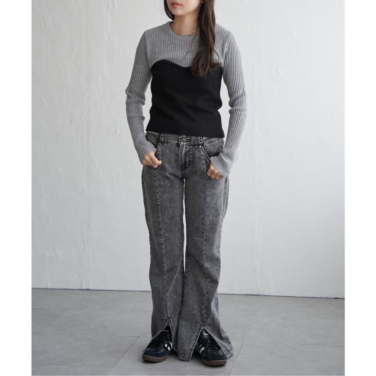 ウールライクビスチェ見え配色プルオーバー | VENCE share style【WOMEN】 | 詳細画像6 