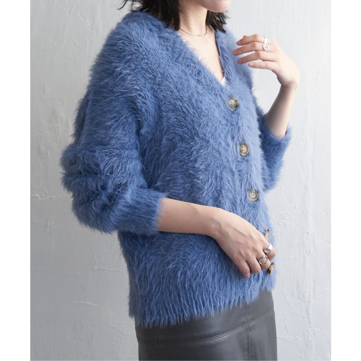 シャギーニットカーディガン[品番：IKAW0019594]｜VENCE share style